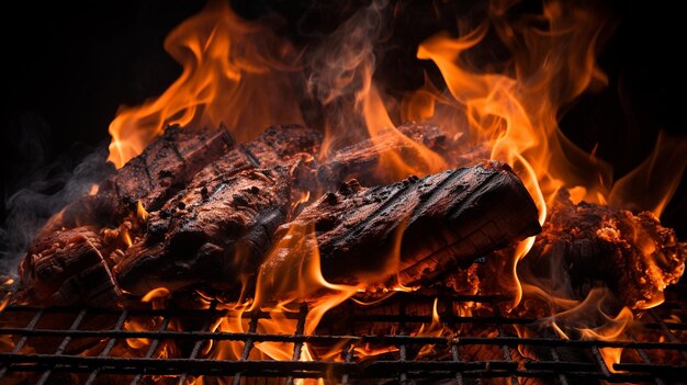 quemando carbón en una barbacoa