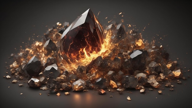 Quemando piedras preciosas preciosas en el fuego AI generativa