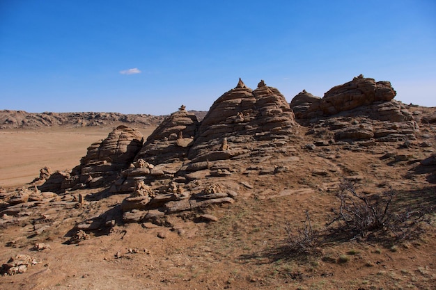 Querformat im Wüsten-Nationalpark Gobi in der Mongolei