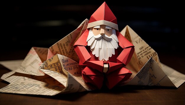 Foto querido papá noel y el origami de navidad