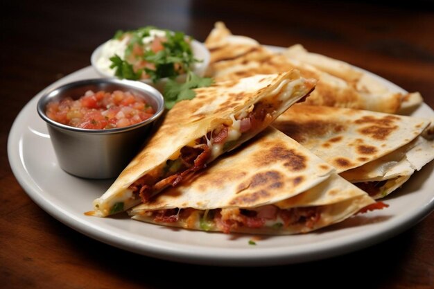 Quesadilla de bacon quente