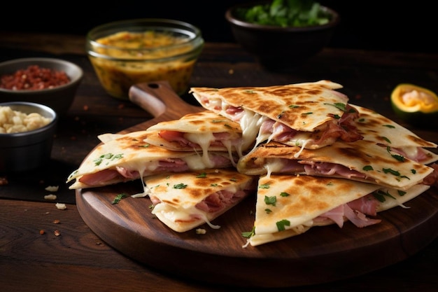 Foto quesadilla de presunto e queijo