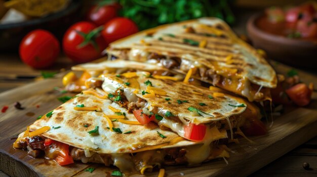 Foto quesadilla delight ein schmelztiegel von köstlichen köstlichkeiten