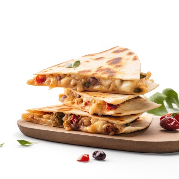 Quesadilla isoliert auf weißem Generativer KI