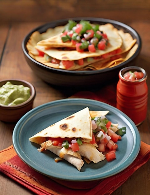 Quesadilla de pollo con pico de gallo