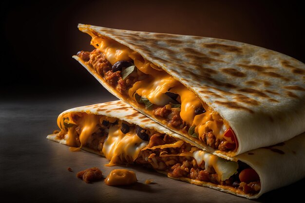 Quesadilla Street Fast Food mexikanische Küche beliebtes Gericht