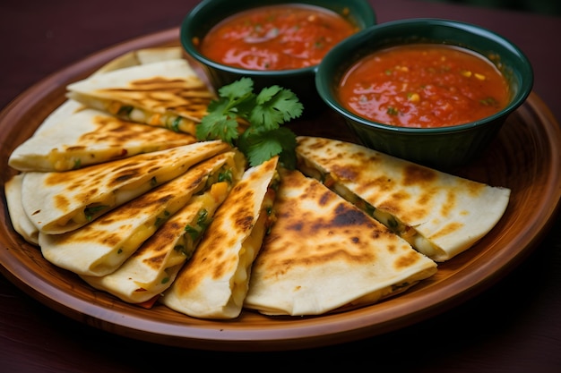 Quesadillas recém-preparadas