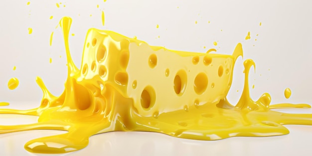 queso amarillo con agujeros procesado IA generativa