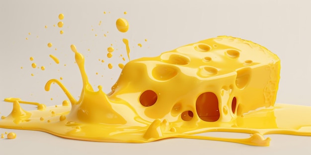 queso amarillo con agujeros procesado IA generativa