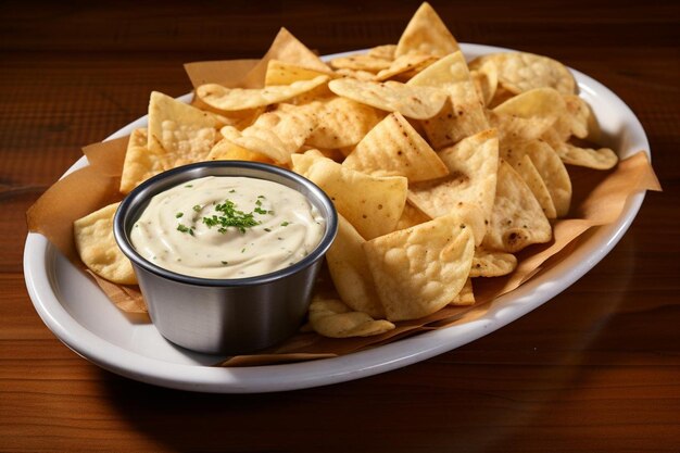 Queso Blanco de pollo con papas fritas de tortilla