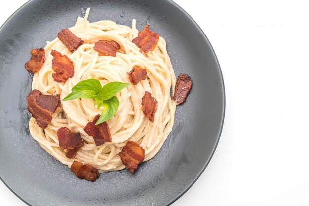 queso crema de spaghetti con tocino