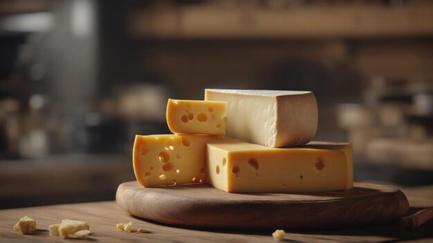 Queso encima de una mesa de madera