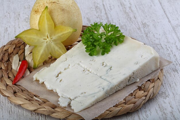 Queso gorgonzola con pera