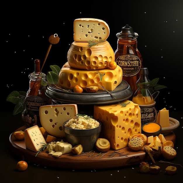 Foto queso logo de dibujos animados