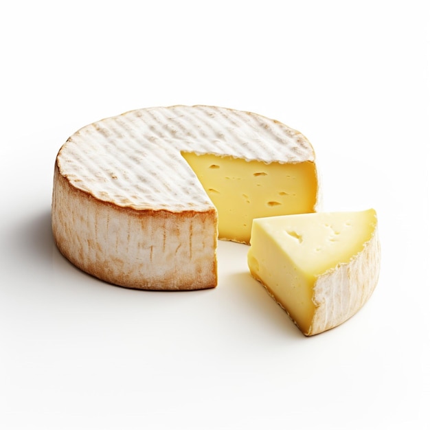 Foto queso neufchatel con fondo blanco de alta calidad