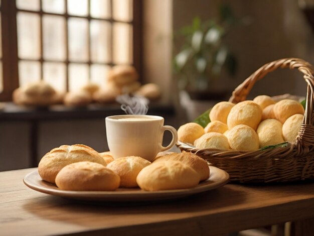 Queso y pan de café