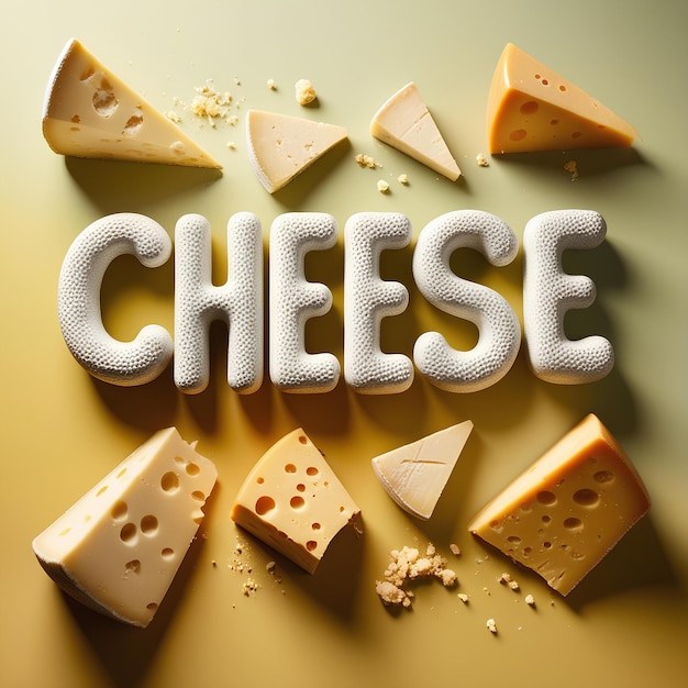 Queso rallado y una tabla de queso rústico con una variedad de rebanadas