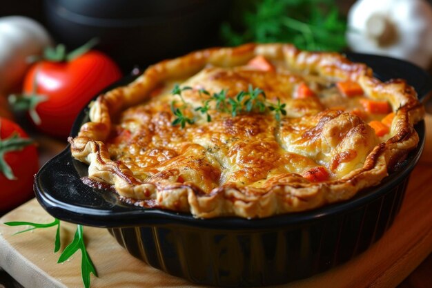 Foto queso sabroso y pastel de tomate