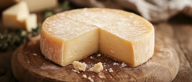 Queso en una tabla de madera vibra rústica