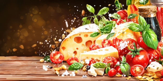 Queso y tomates italianos