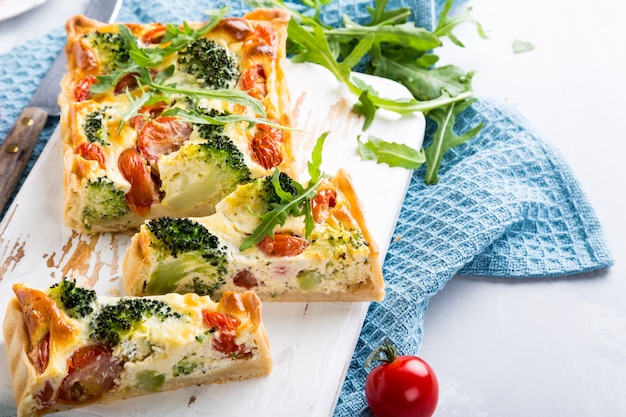 Quiche caseiro vegetariano