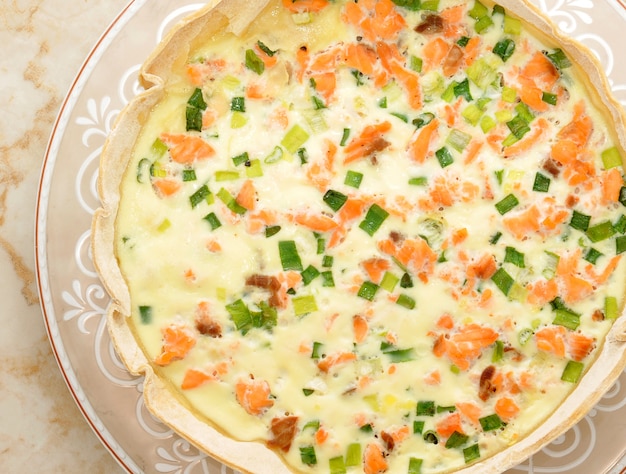 Quiche com salmão