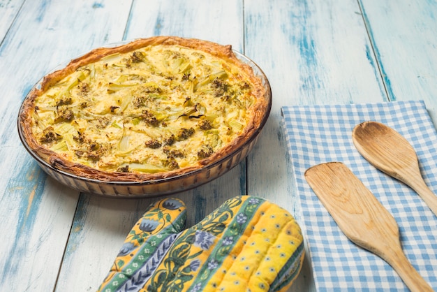 Quiche de brócolis e abobrinha