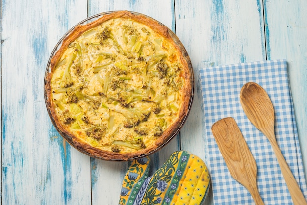 Quiche de brócolis e abobrinha