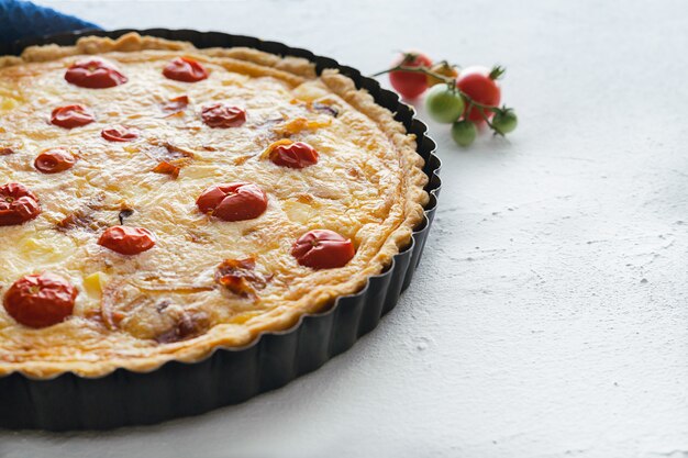 Quiche de tomate cereja