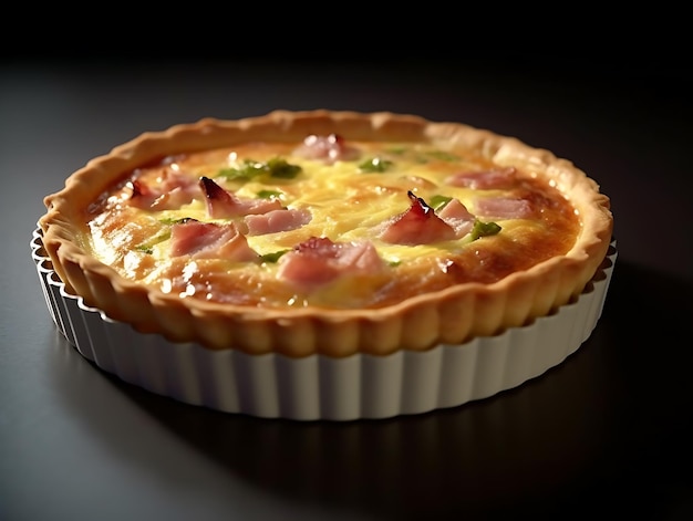 Quiche lorraine de cerca Ai generativo