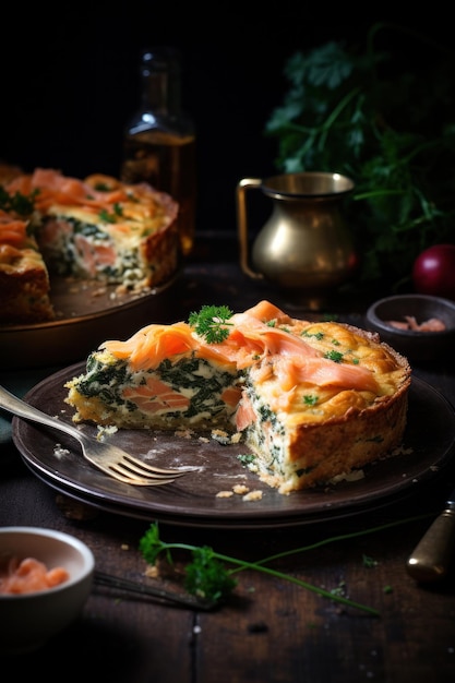 Quiche de salmón y espinacas