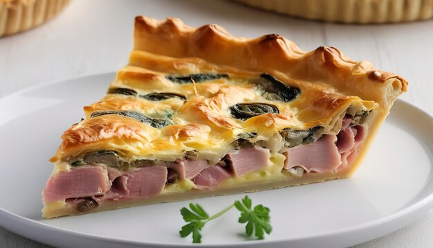 Quiche de setas y jamón con pastel de filo