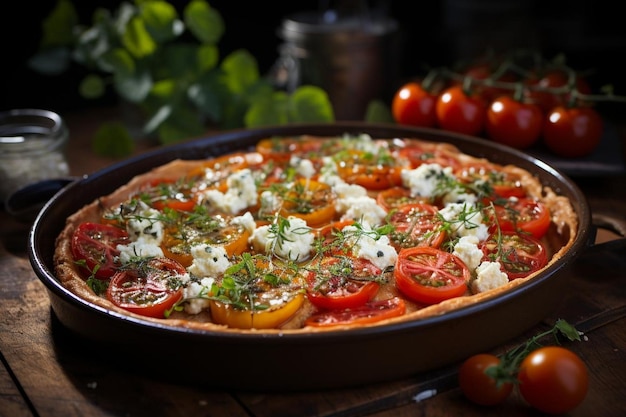 Quiche de tomate y queso de cabra