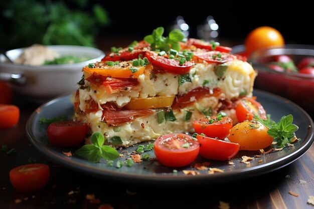 Quiche de tomate y tocino