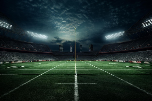 Quieto campo de lacrosse em um estádio