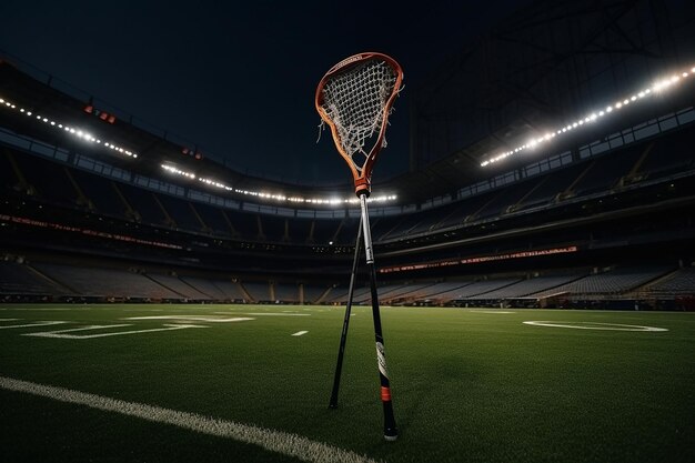 Quieto campo de lacrosse em um estádio