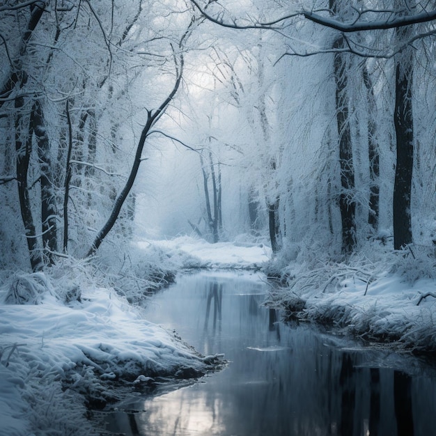 La quietud en un bosque nevado