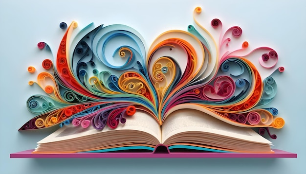 Foto quilling de livros mágicos