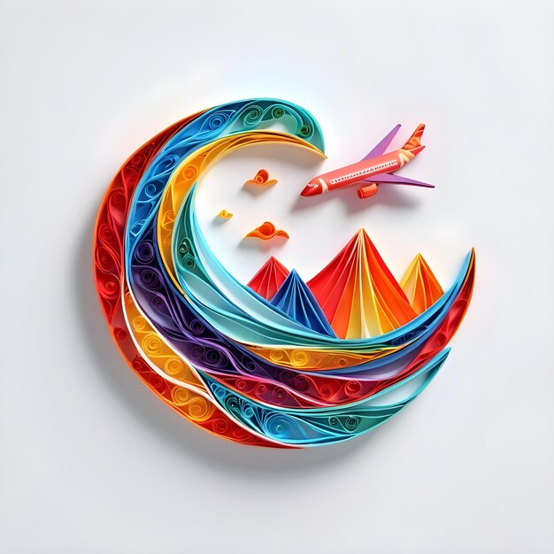 Foto quilling de logotipo de viagem