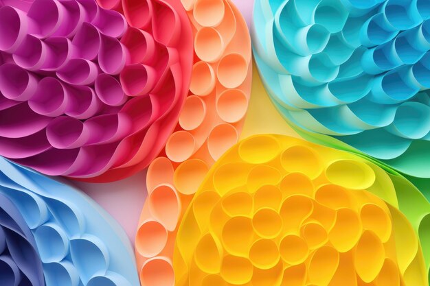 Quilling-Handwerk handgemachte festliche Dekoration mit Papierkreisen auf weißem Hintergrund Aus Papier geschnitten b