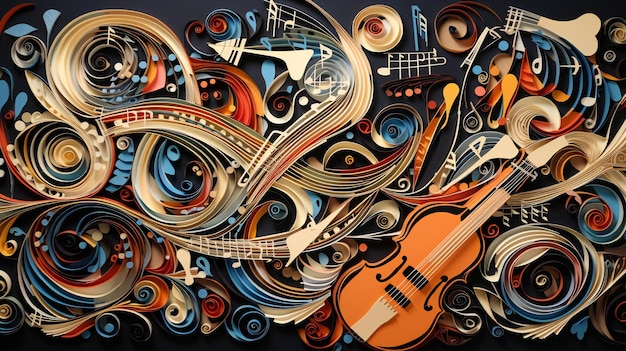 Quilling-Musik aus Papier