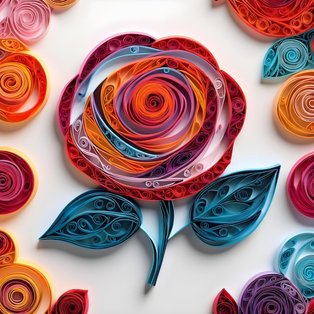 Foto quilling de rosas