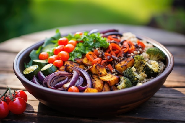 Quinoa e buddha de legumes assados