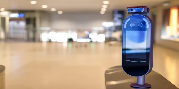Quiosco automatizado moderno para la interacción sin contacto en espacios públicos