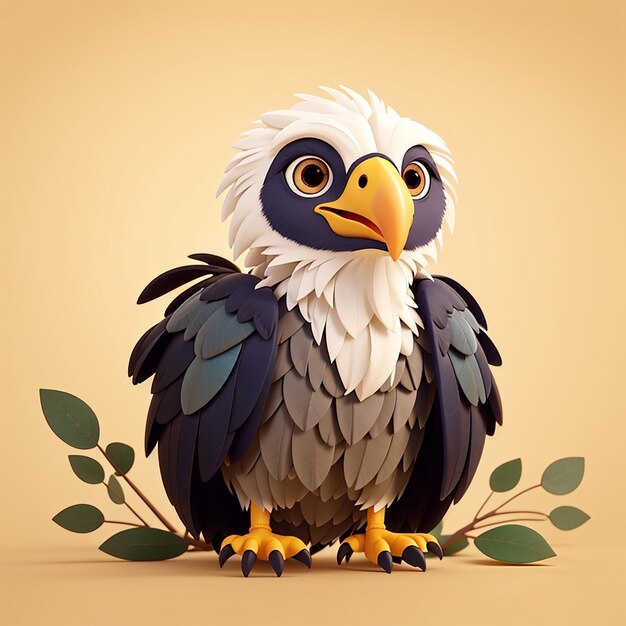 Quirky Vulture Bird Es una ilustración vectorial de dibujos animados