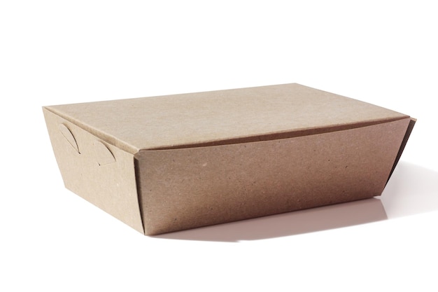 Quitar cajas de comida de cartón sobre fondo blanco.