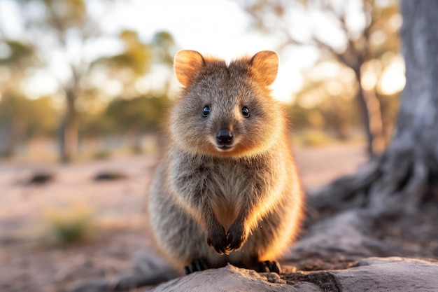 Quokka fofo na natureza