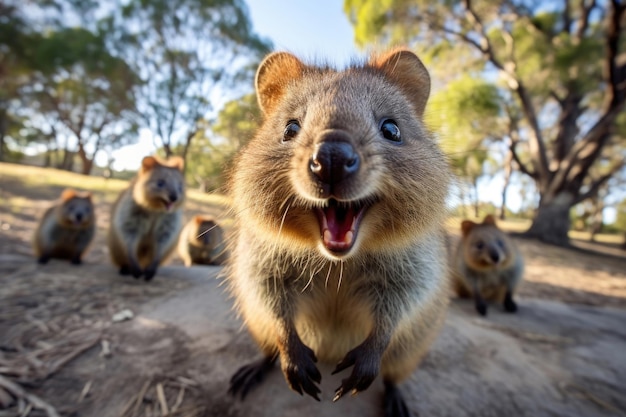 Quokka fofo na natureza