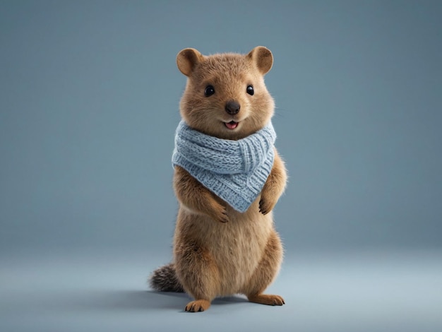 Foto quokka legal vestindo tricotado