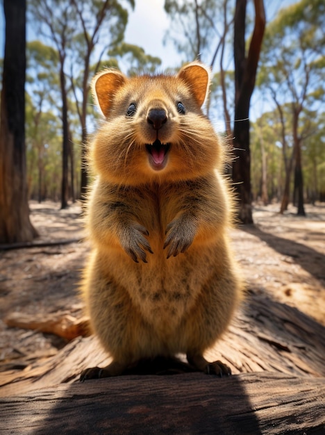 Quokka rechonchudo de desenho animado